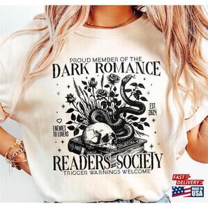 Dark Romance Readers Society Png Book Lover Bookish Smut Lover Gift Tshirt